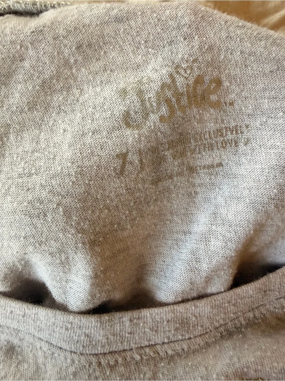 Justice Girls' Light Pink Tee with Gold Glitter LOVE